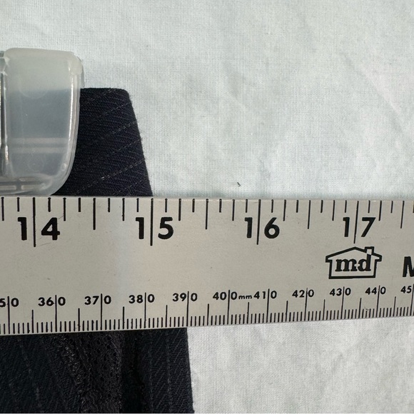 Express Navy Blue Lace Pinstripe Wool Blend Stretch Dress Trousers Pants Sz 1/2. - Picture 7 of 7